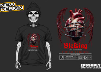 blesing urban streetwear t-shirt design png ready to print and silkscreen printing