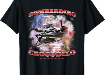 Bombardiro Crocodilo Italian Brainrot Meme Crocodile, T-Shirt