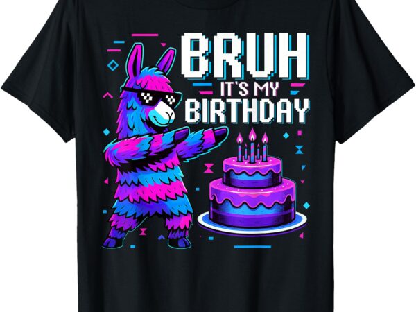 Bruh its my birthday llama pinata boy girl family party bday t-shirt