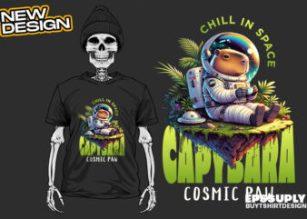 Capybara chill in space “funny cartoon streetwear graphic tee – quirky & bold illustration”