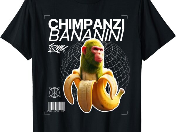 Chimpanzi bananini fun character art t-shirt