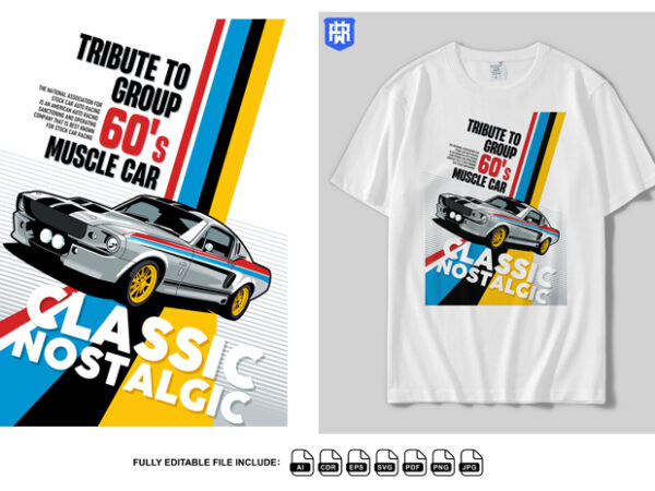 Classic nostalgic muscle car design