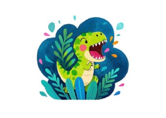 Colourful Vintage Dinosaur t-shirt design download instantly Retro Vintage T-shirt
