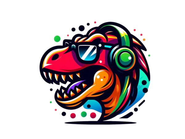 Cute dinosaur retro illustration t-shirt design – download instantly Cute dinosaur retro illustration t-shirt design – download instantly