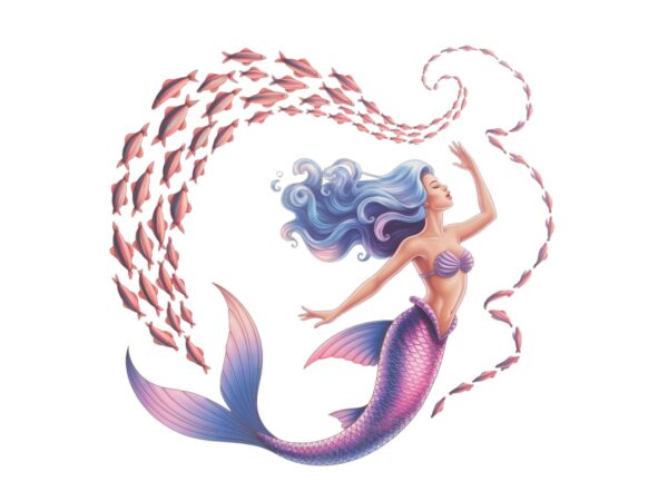 Trendy retro cute mermaid lover graphics t-shirt design jpeg & png design Trendy retro cute mermaid lover graphics t-shirt design jpeg & png design