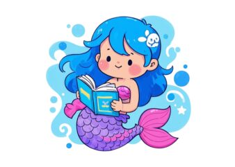 Trendy Retro Cute Mermaid Lover Graphics t-shirt design jpeg & png design