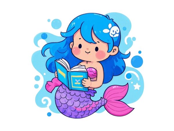 Trendy retro cute mermaid lover graphics t-shirt design jpeg & png design Trendy retro cute mermaid lover graphics t-shirt design jpeg & png design