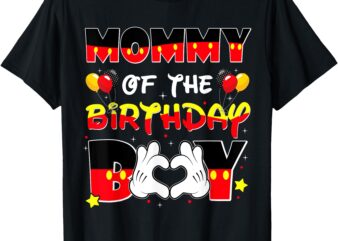 Dad And Mom MOMMY Of The Birthday Boy Tee Family Party Decor T-Shirt