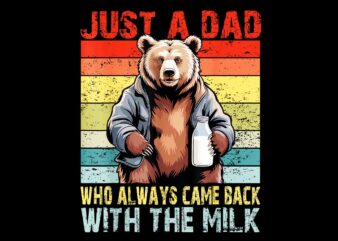 Just a Dad Who Always Came Back The Milk Bear Father’s Day PNG, Father’s Day PNG, Bear Father Day PNG