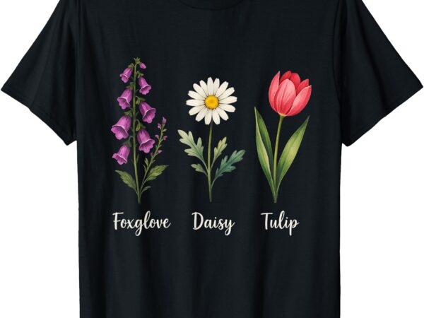 Foxglove daisy tulip floral t-shirt