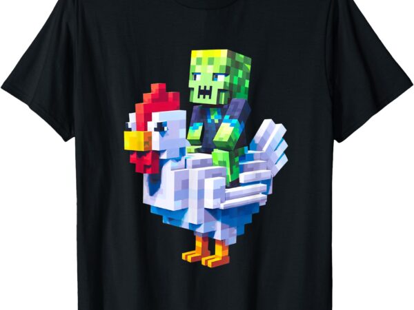 Funny jock chicken zombie pixel art gamer shirt boys kids t-shirt