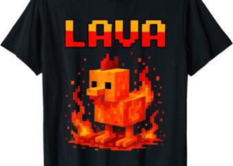 Funny Pixel Chicken cooked Gaming Boys Kids Game T-Shirt