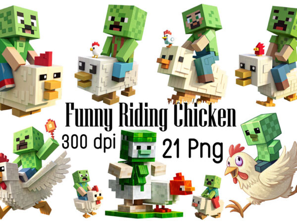 Funny riding chicken, cute gaming, game t shirt graphic design