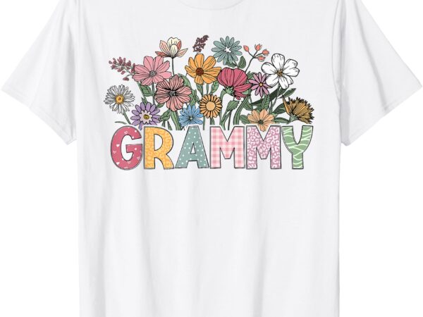 Grammy mothers day shirt for grandma wildflower floral women t-shirt