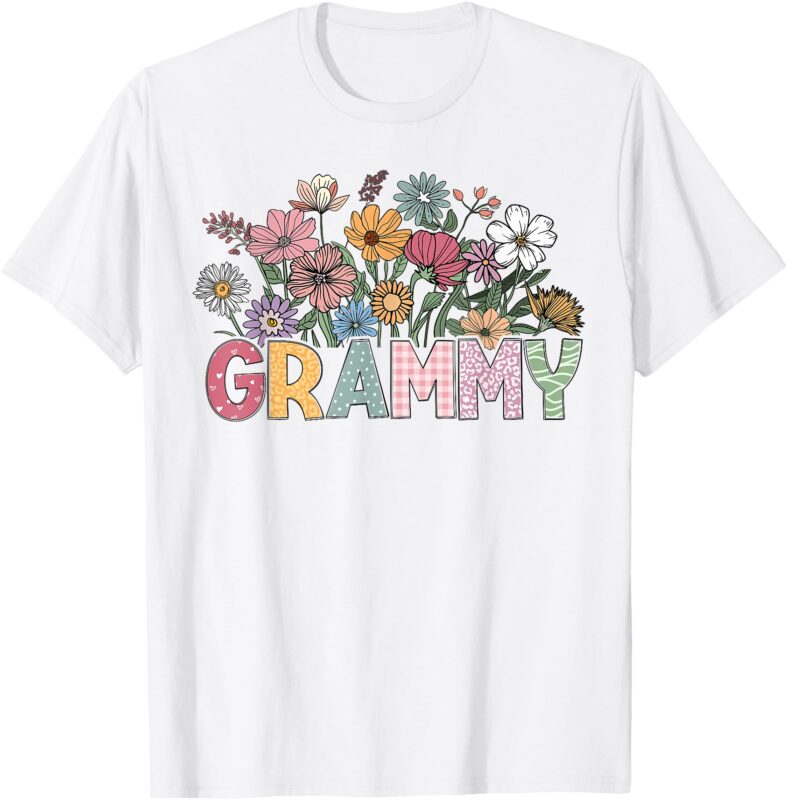 Grammy Mothers Day Shirt For Grandma Wildflower Floral Women T-Shirt