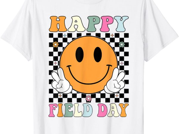 Happy field day retro smile teacher kids field day 2025 t-shirt