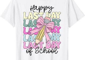 Happy Last Day of School Girls Coquette Bow Hello Summer T-Shirt