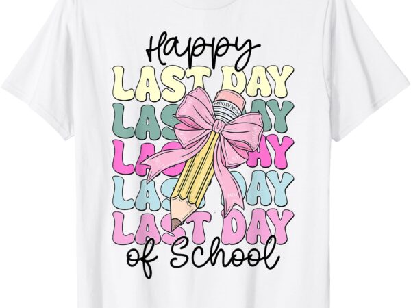 Happy last day of school girls coquette bow hello summer t-shirt