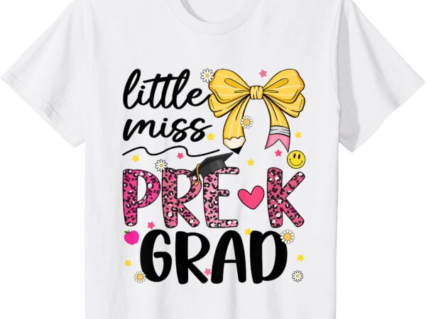Kids little miss prek graduation graduate coquette bow kids girls t-shirt