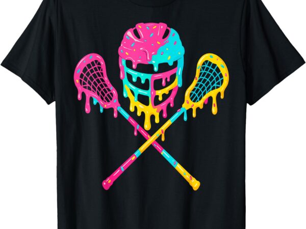 Lacrosse drip lax helmet ice cream sticks t-shirt
