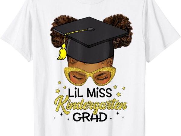 Little miss kindergarten graduation shirts black girl kids t-shirt