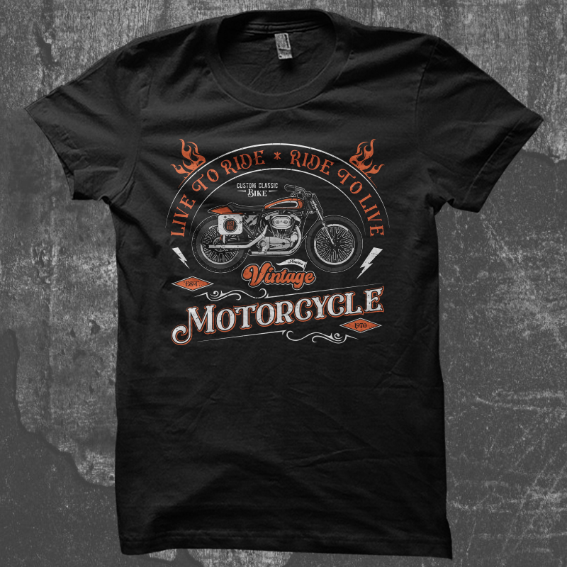 Live to ride vintage motorcycle