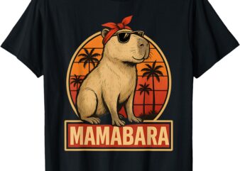 MamaBara Funny Capybara vintage mother’s day capybara mom T-Shirt