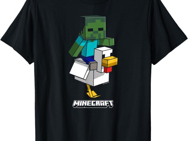 Minecraft chicken jockey aiming to attack t-shirt