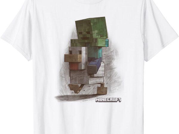 Minecraft chicken jockey vintage sketch t-shirt