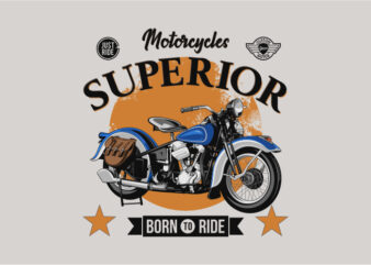 Superior bike custom blue retro motorcycle vector