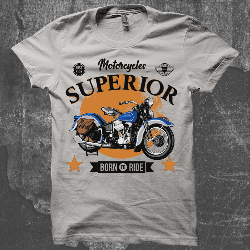 Superior Bike Custom blue retro motorcycle vector