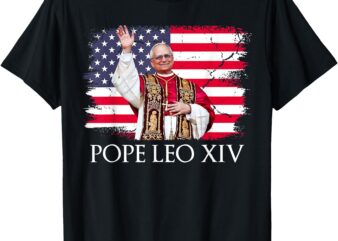 New Pope Leo XIV Robert American Flag T-Shirt