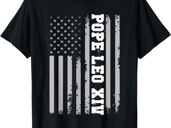 Pope leo xiv 14th first american pope usa flag vintage t-shirt
