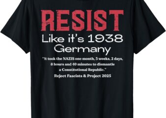 Resist Like 1938 Germany Protest Civil Rights Women Men Kids T-Shirt