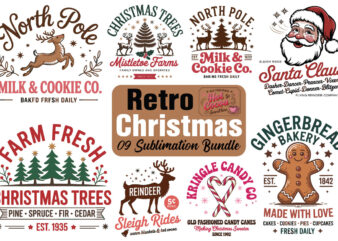 Retro christmas sublimation svg bundle