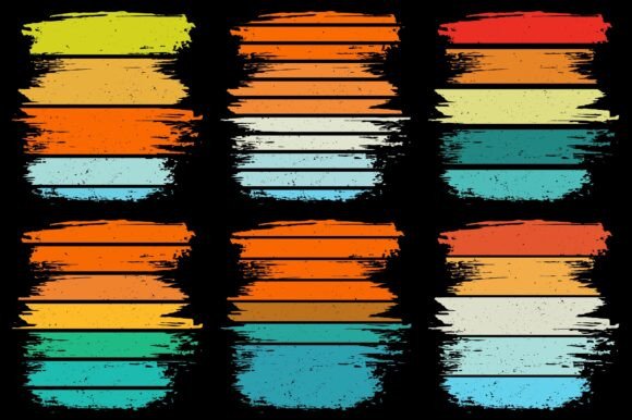 Retro Vintage Sunset Grunge Background Bundle