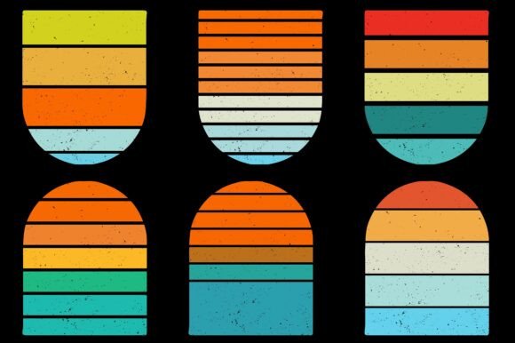 Retro Vintage Sunset Grunge Background Bundle