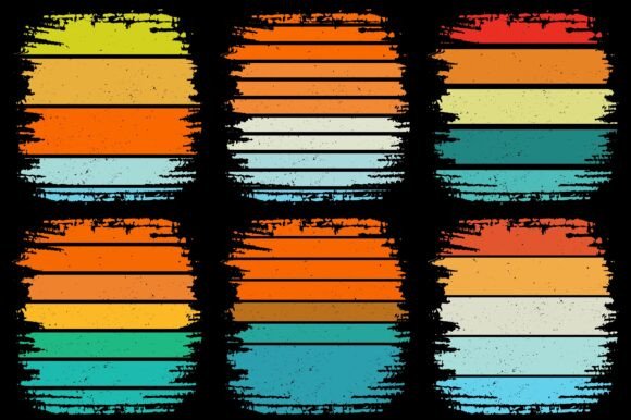 Retro Vintage Sunset Grunge Background Bundle