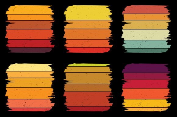 Retro Vintage Sunset Grunge Background Bundle