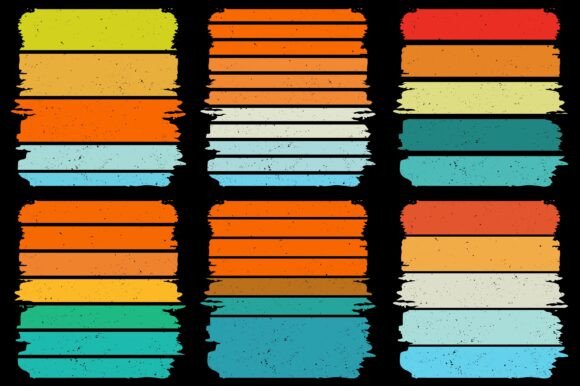 Retro Vintage Sunset Grunge Background Bundle