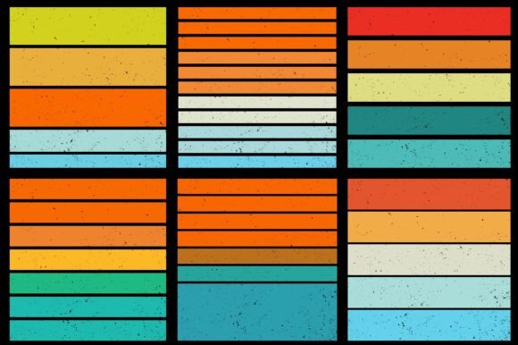 Retro Vintage Sunset Grunge Background Bundle