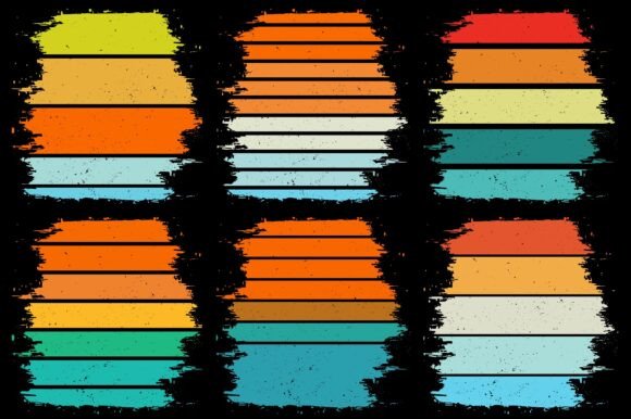 Retro Vintage Sunset Grunge Background Bundle