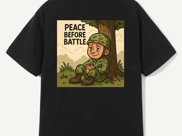 Peace before battle – cartoon soldier art design