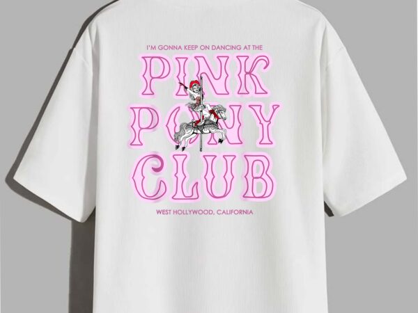 Retro pony cowgirl dancing carousel west coast pink clubs t-shirt design