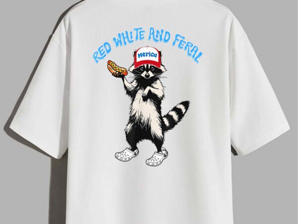 Red white and feral t-shirt design