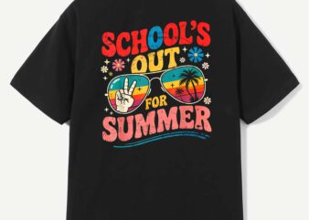 School’s Out For Summer Teachers Last Day Of School Retro T-Shirt Design