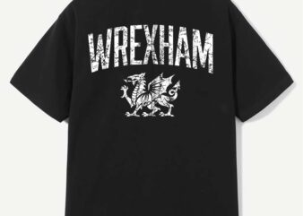 Wrexham Wales Arch Welsh Dragon Distressed White Print Zip Hoodie