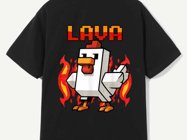 Funny pixel chicken cooked gaming boys kids game t-shirt design