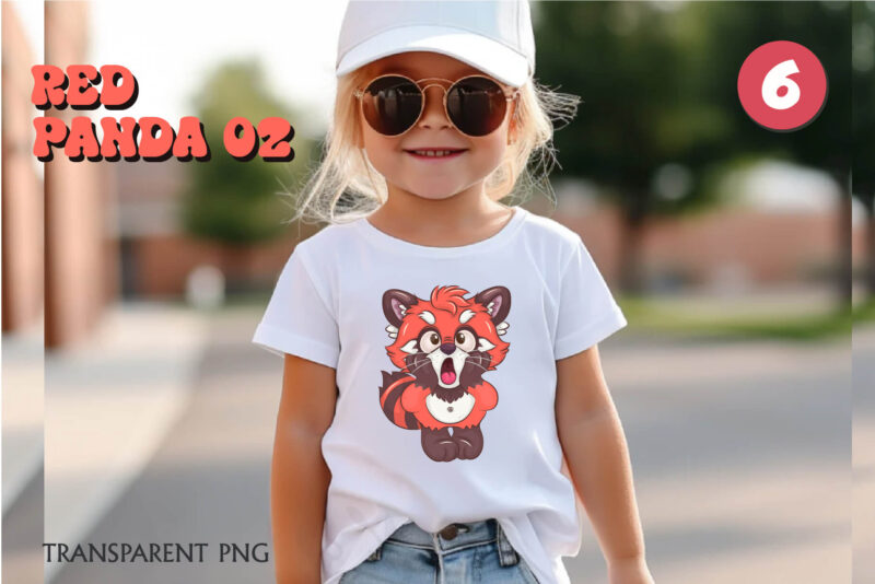 Set of Red Pandas 02. Animal Art.