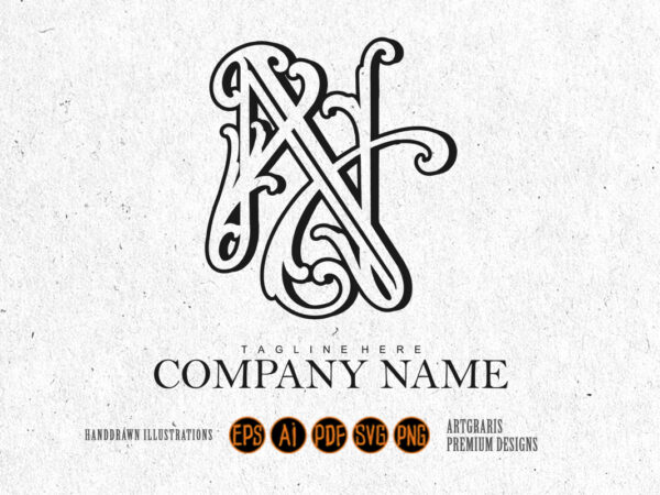Vintage n initials outline for company logo monochrome t shirt vector art Vintage n initials outline for company logo monochrome t shirt vector art